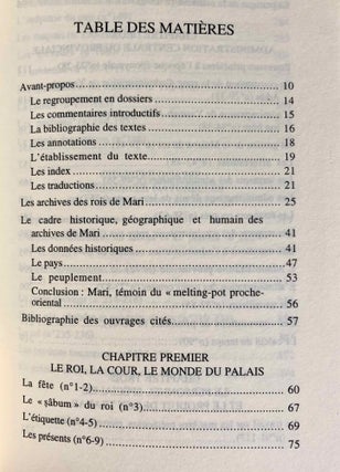 Documents épistolaires du Palais de Mari. Tome I.