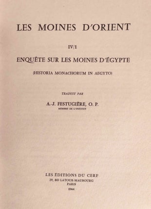 Les moines d'Orient. IV/1: Enquête sur les moines d'Égypte (Historia monachorum in Aegypto)[newline]M7326-02.jpg