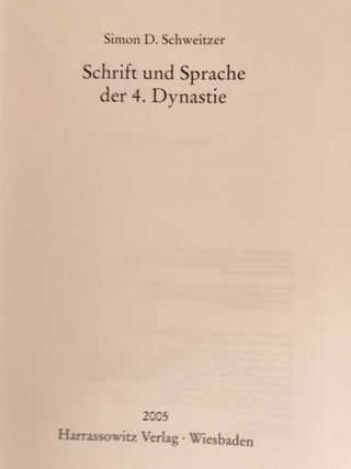 Schrift und Sprache der 4. Dynastie