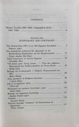 Egyptian and Semito-Hamitic (Afro-Asiatic) studies: in memoriam W. Vycichl