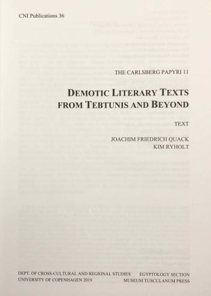Demotic Literary Texts from Tebtunis and Beyond. 2 volumes (complete set)[newline]M7337-03.jpg