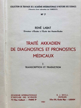 Traité akkadien de diagnostics et pronostics médicaux. Texte et planches (complete set)[newline]M7344-01.jpg