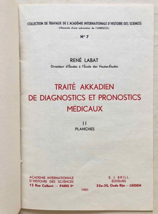 Traité akkadien de diagnostics et pronostics médicaux. Texte et planches (complete set)[newline]M7344-42.jpg