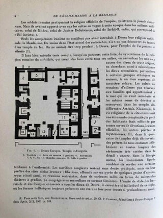 Sanctuaires chrétiens de Syrie. Essai sur la genèse, la forme et l'usage liturgique des édifices du culte chrétien, en Syrie, du IIIe siècle à la conquête musulmane.