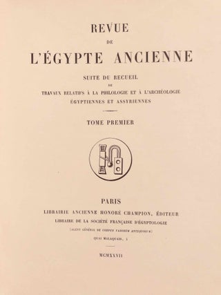 Revue de l'Egypte ancienne, Tome I. Fasc. 1-2 & Fasc. 3-4 (complete)[newline]M7346-21.jpg