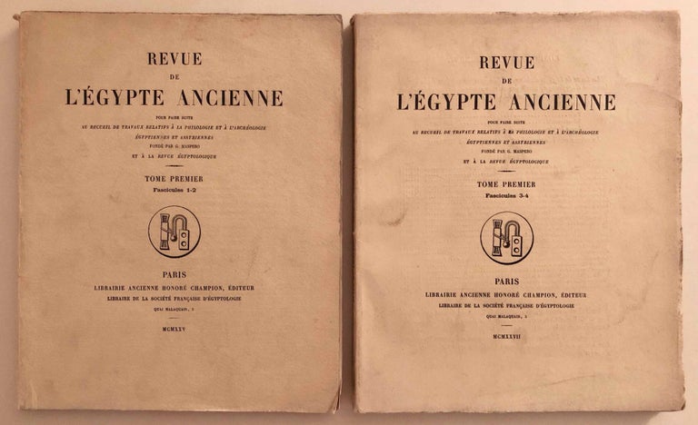 Item #M7346 Revue de l'Egypte ancienne, Tome I. Fasc. 1-2 & Fasc. 3-4 (complete). AAE - Journal - Single issue.[newline]M7346.jpg