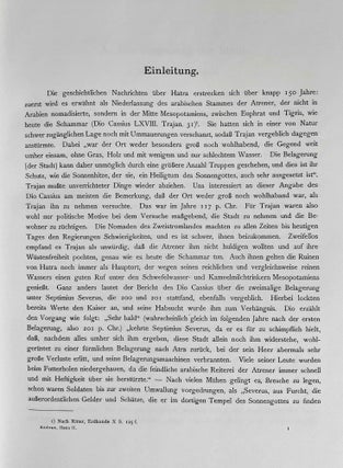 Hatra. Nach Aufnahmen von Mitgliedern der Assur-Expedition der Deutschen Orient-Gesellschaft. II. Teil: Einzelbeschreibung der Ruinen