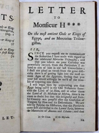 Letters to Monsieur H... [Herinch] concerning the most antient [sic] gods or kings of Egypt, and the antiquity of the first monarchs of Babylon and China.[newline]M7364-04.jpg