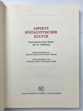 Aspekte spätägyptischer Kultur. Festschrift für Erich Winter zum 65. Geburtstag.[newline]M7400-01.jpeg