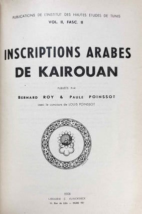 Inscriptions arabes de Kairouan. Vol. I & II (complete set)[newline]M7413a-09.jpg