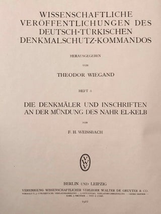 Die Denkmäler und Inschriften an der Mündung des Nahr El-Kelb