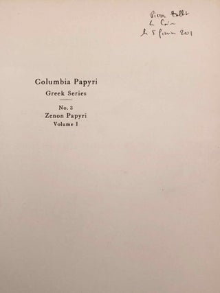 Zenon Papyri. Business Papers of the Third Century B.C. Dealing with Palestine and Egypt.[newline]M7431-02.jpg
