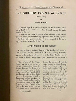 The Southern Pyramid of Snefru. First preliminary report (1951). Second preliminary report (1952).