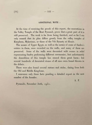 The Southern Pyramid of Snefru. First preliminary report (1951). Second preliminary report (1952).