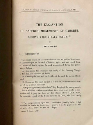 The Excavation of Snefru's monuments at Dahshur. Second preliminary report (1952).[newline]M7432b-02.jpeg