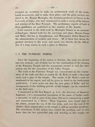 The Excavation of Snefru's monuments at Dahshur. Second preliminary report (1952).[newline]M7432b-03.jpeg