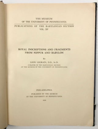 Royal Inscriptions and Fragments from Nippur and Babylon