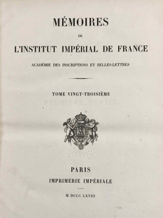 Item #M7441 Mémoires de l'Institut Impérial de France - Académie des Inscriptions et...[newline]M7441.jpg