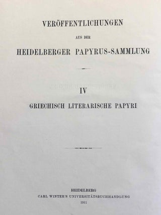Griechische literarische Papyri. Band I: Ptolemaische Homerfragmente (all published)[newline]M7455-02.jpg