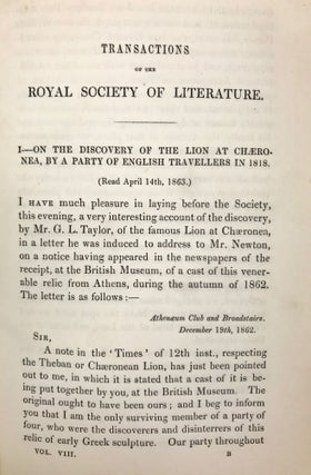 Transactions of the Royal Society of Literature of the United Kingdom. Second series. Vol. VIII (1866)[newline]M7456-05.jpg