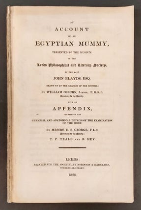 Item #M7467 An Account of an Egyptian Mummy, presented to the Museum of the Leeds Philosophical...[newline]M7467.jpg