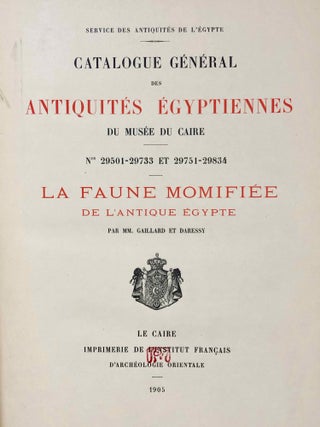 La faune momifiée de l'antique Egypte (Catalogue Général du Musée du Caire)[newline]M7471-02.jpg