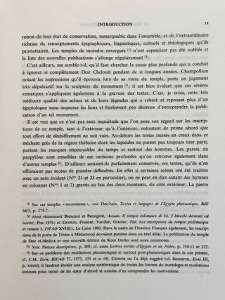 Le temple de Deir Chelouit. Volume I (1-55): Inscriptions du propyl&ocirc;ne et de la porte du temple. Volume II (56-89): Inscriptions du pronaos. Volume III (90-157): Inscriptions du naos. Volume IV: Etude architecturale (complete set)[newline]M7472f-05.jpeg