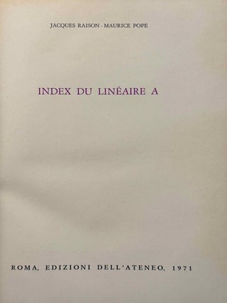 Index du lin&eacute;aire A[newline]M7475a-02.jpeg
