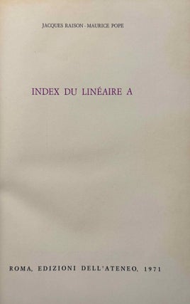 Index du linéaire A