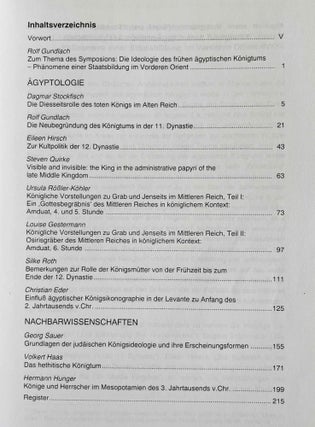 Das frühe ägyptische Königtum. Akten des 2. Symposiums zur ägyptischen Königsideologie in Wien 24. - 26. 9. 1997.[newline]M7486a-02.jpeg