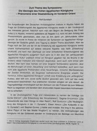 Das frühe ägyptische Königtum. Akten des 2. Symposiums zur ägyptischen Königsideologie in Wien 24. - 26. 9. 1997.[newline]M7486a-03.jpeg