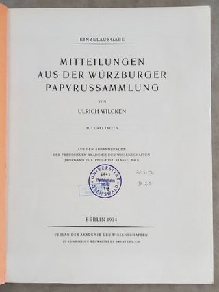 Mitteilungen aus der W&uuml;rzburger Papyrussammlung[newline]M7490-01.jpg