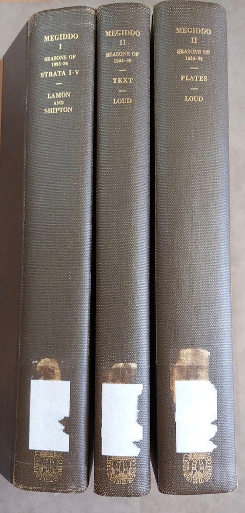 Item #M7494 Megiddo. Vol. I: Seasons of 1925-34. Strata I-V. Vol. II: Seasons of 1935-39. Text and plates (complete set). LAMON Robert S. - SHIPTON Geoffrey M. - LOUD Gordon.[newline]M7494.jpg