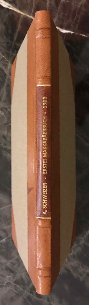 Item #M7497 Untersuchungen über die Reste eines hebräischen Textes vom ersten Makkabäerbuch. SCHWEIZER Abraham.[newline]M7497.jpeg