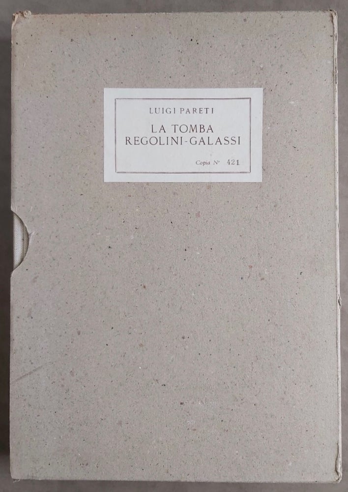 Item #M7504 La Tomba Regolini-Galassi del Museo Gregoriano Etrusco e la Civiltà dell'Italia Centrale nel sec. VII A.C. PARETI Luigi.[newline]M7504.jpg
