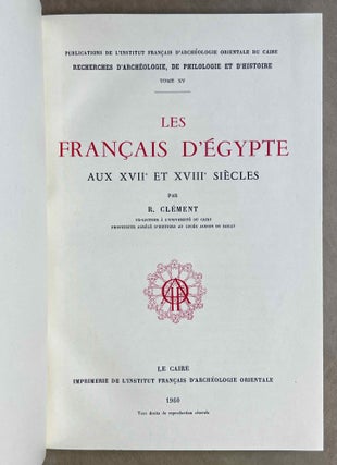 Les Français d'Égypte aux XVIIe et XVIIIe siècles