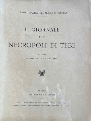Il giornale della necropoli di Tebe. I papiri ieratici del Museo di Torino (complete in 3 parts)