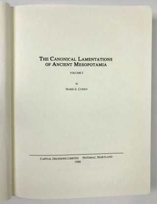 The Canonical Lamentations of Ancient Mesopotamia. 2 volumes (complete set)[newline]M7547-04.jpeg