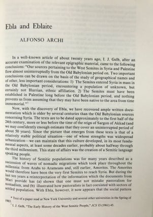 Eblaitica: Essays on the Ebla Archives and Eblaite Language. Volumes I, II, III & IV (complete set)[newline]M7549-06.jpeg