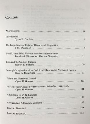 Eblaitica: Essays on the Ebla Archives and Eblaite Language. Volumes I, II, III & IV (complete set)[newline]M7549-11.jpeg