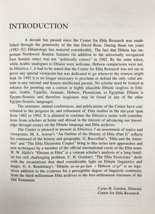 Eblaitica: Essays on the Ebla Archives and Eblaite Language. Volumes I, II, III & IV (complete set)[newline]M7549-18.jpeg