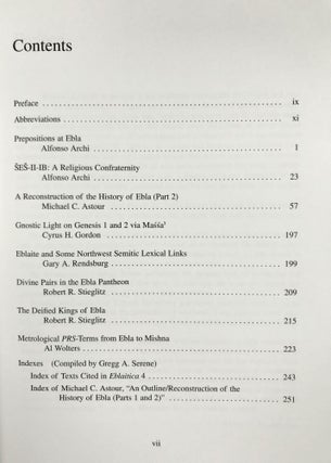 Eblaitica: Essays on the Ebla Archives and Eblaite Language. Volumes I, II, III & IV (complete set)[newline]M7549-23.jpeg