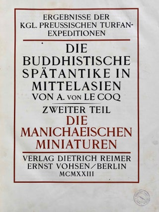 Die buddhistische Spätantike in Mittelasien. Band II: Die manichaeischen Miniaturen[newline]M7568-003.jpeg