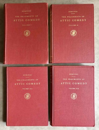 The fragments of attic comedy after Meineke, Bergk, and Kock. Vol. I: Old comedy. Vol. II: Middle comedy. Vol. III A (part 1): New comedy, except Menander. Anonymous fragments of the middle and new comedies. Vol. III B (part 2): Menander (complete set)[newline]M7576-01.jpeg