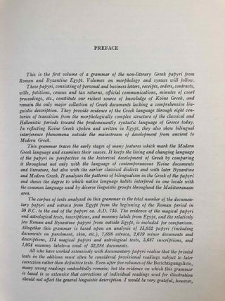 A Grammar of the Greek papyri of the Roman and Byzantine periods. Vol. I: Phonology. Vol. II: Morphology (complete set)[newline]M7582-07.jpeg