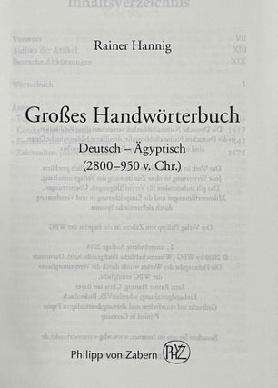 Die Sprache der Pharaonen. Grosses Handwörterbuch Deutsch-Ägyptisch & Ägyptisch-Deutsch. 2 volumes (complete set)