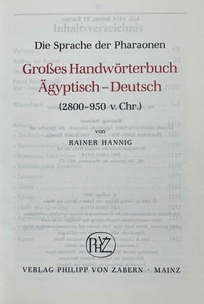 Die Sprache der Pharaonen. Grosses Handwörterbuch Deutsch-Ägyptisch & Ägyptisch-Deutsch. 2 volumes (complete set)
