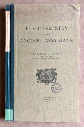 3 works: 1) Assyrian medical texts from the originals in the British Museum. 2) The Assyrian Herbal. A monograph on the Assyrian vegetable drugs, the subject matter of which was communicated in a paper to the Royal Society, March 20, 1924. 3) On the Chemistry of Ancient Assyrians (complete set)[newline]M7602-15.jpeg