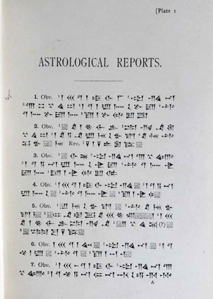 The Reports of the Magicians and Astrologers of Nineveh and Babylon in the British Museum. The original Texts, printed in Cuneiform Characters, edited with Translations, Notes, Vocabulary, Index, and an Introduction. 2 volumes (complete set)[newline]M7604-10.jpeg