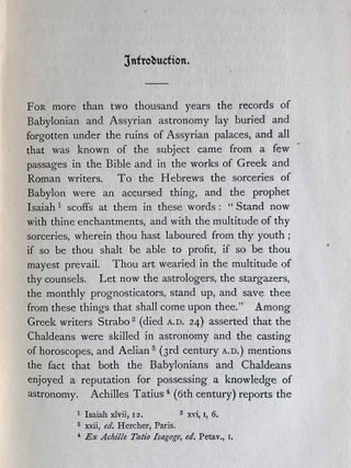 The Reports of the Magicians and Astrologers of Nineveh and Babylon in the British Museum. The original Texts, printed in Cuneiform Characters, edited with Translations, Notes, Vocabulary, Index, and an Introduction. 2 volumes (complete set)[newline]M7604-21.jpeg